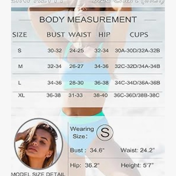 ZINPRETTY Women High Waisted Bikini Sets Color Block Swimsuits 2 Piece - Picture 5 of 9